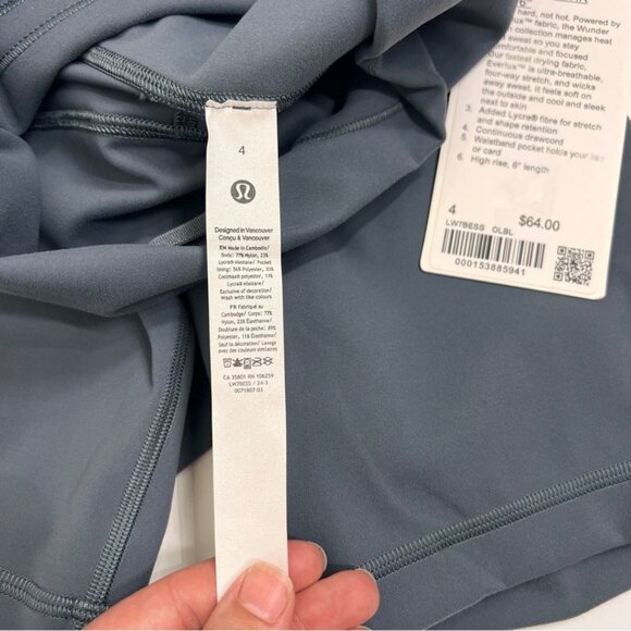 Lululemon NWT Wunder Train High-Rise Short 6" Oil Grey - Picture 8 of 9